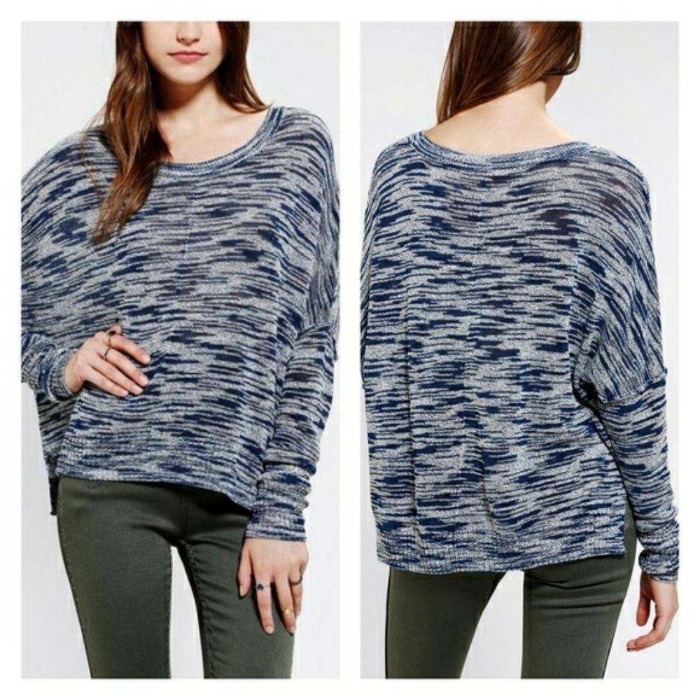 Silence + Noise UO Blue Spacedye Pullover Sweater